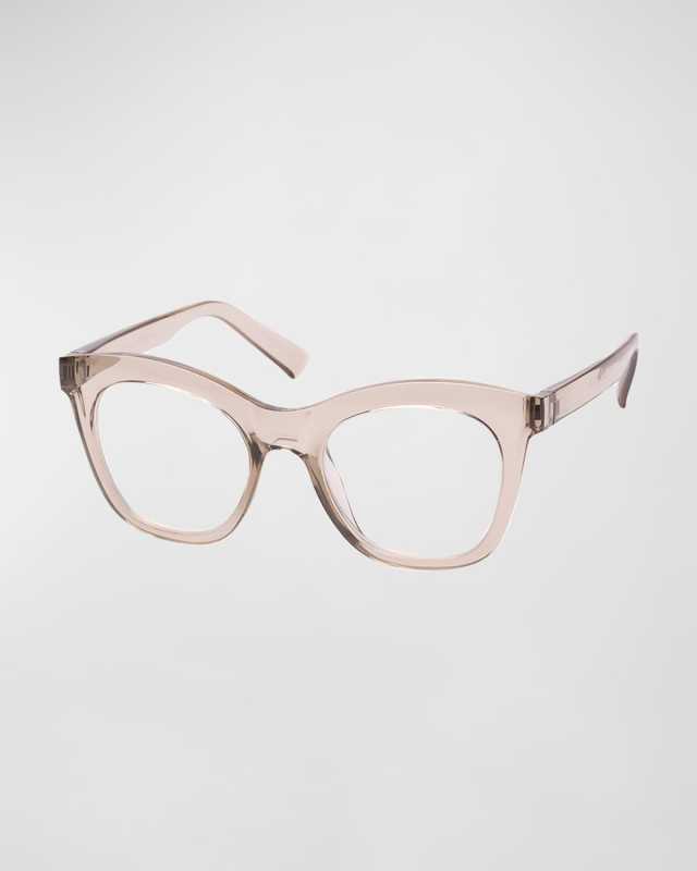 Harlot's Bed Blue Block Cat-Eye Reading Glasses